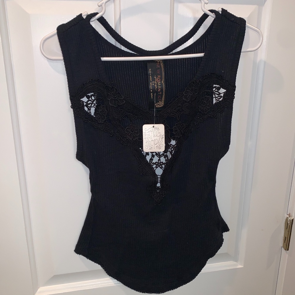 Free People Black Tank Top Size Medium